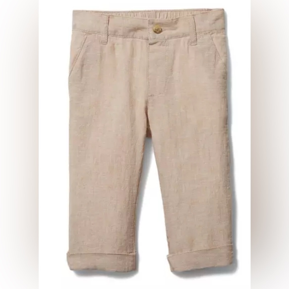 Janie and Jack Baby size 18/24 mos Khaki Linen Pant